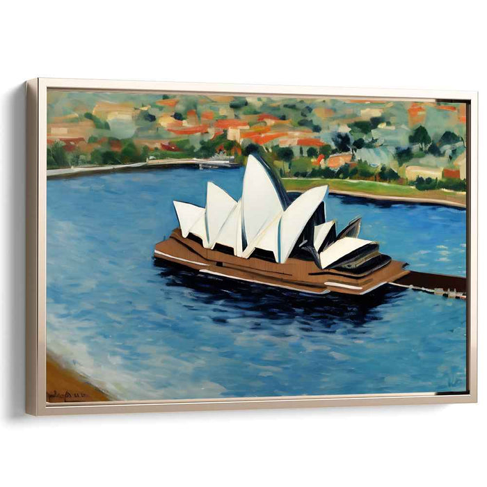 Vibrant Harbor Interlude: Impressionist View of Sydney Opera House Canvas Art