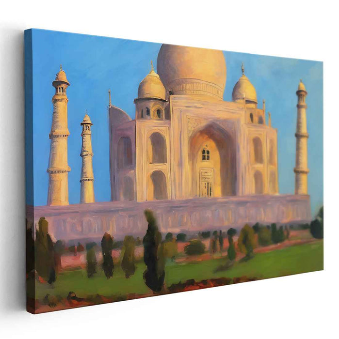 Golden Dusk Glow: Golden Sunset Canvas Art Print