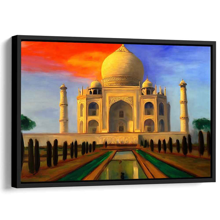 Love's Eternal Monument: Romantic Realism Taj Mahal Canvas Art