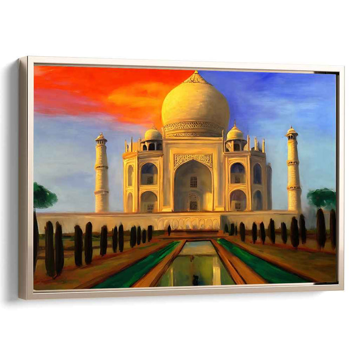 Love's Eternal Monument: Romantic Realism Taj Mahal Canvas Art