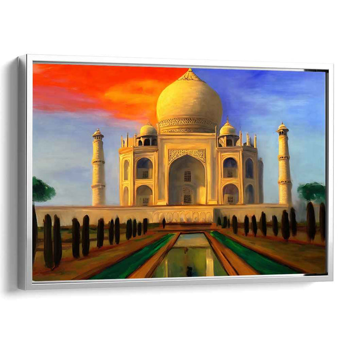Love's Eternal Monument: Romantic Realism Taj Mahal Canvas Art