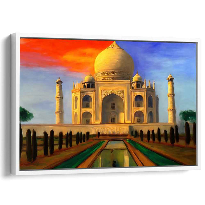 Love's Eternal Monument: Romantic Realism Taj Mahal Canvas Art