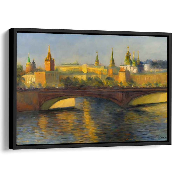 Twilight Tales of Old Charm: European Cityscape at Dusk Canvas Art Print