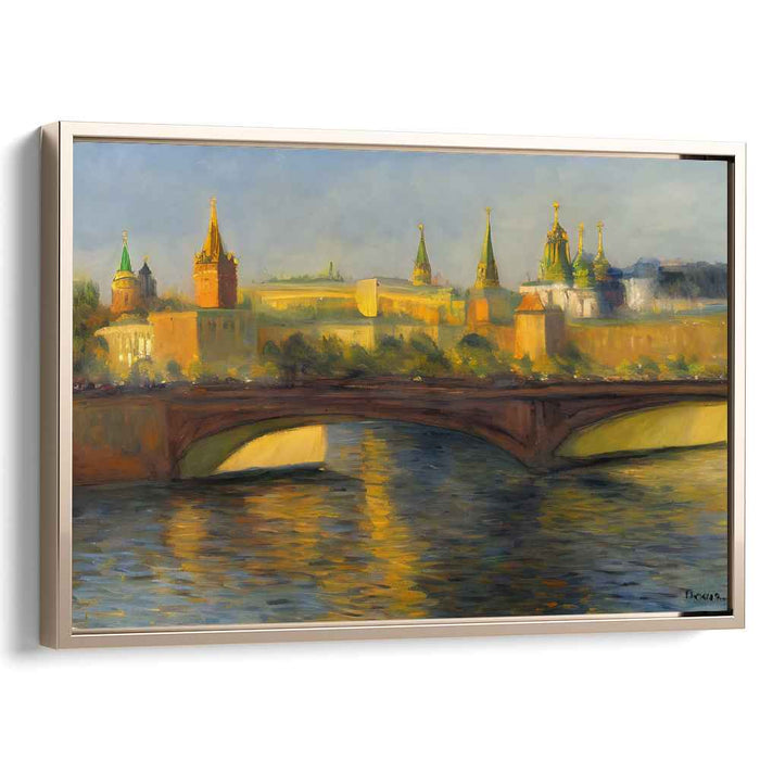 Twilight Tales of Old Charm: European Cityscape at Dusk Canvas Art Print