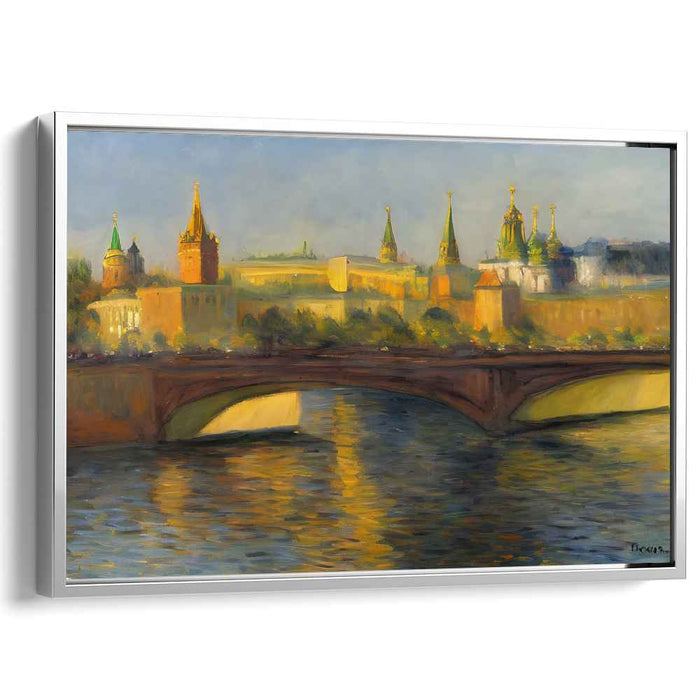 Twilight Tales of Old Charm: European Cityscape at Dusk Canvas Art Print