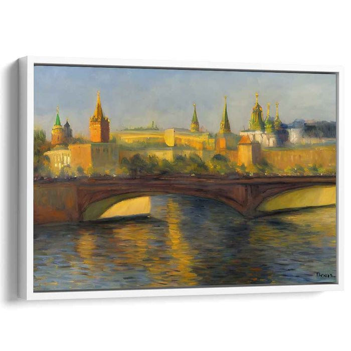 Twilight Tales of Old Charm: European Cityscape at Dusk Canvas Art Print