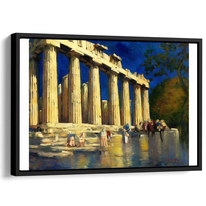 Twilight Echoes Temple Glory: The Majestic Parthenon at Dusk Canvas Art Print