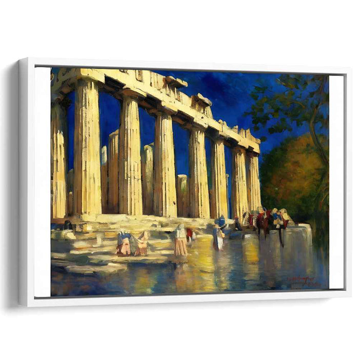 Twilight Echoes Temple Glory: The Majestic Parthenon at Dusk Canvas Art Print