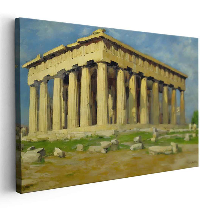 Olympian Sun Sanctuary: Classical Greek Temple in Sunlit Glory