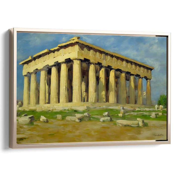 Olympian Sun Sanctuary: Classical Greek Temple in Sunlit Glory