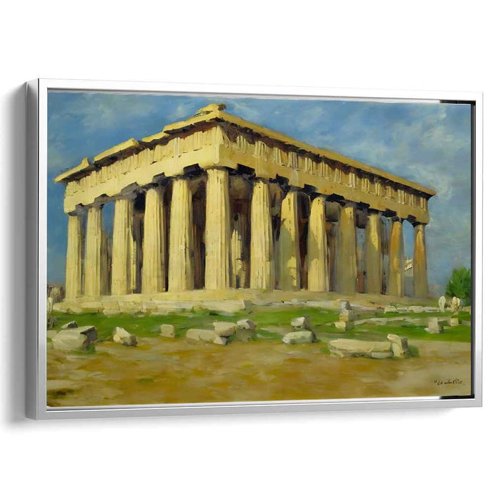 Olympian Sun Sanctuary: Classical Greek Temple in Sunlit Glory