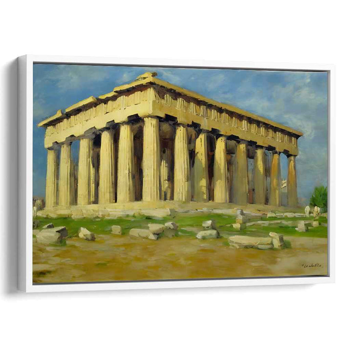 Olympian Sun Sanctuary: Classical Greek Temple in Sunlit Glory