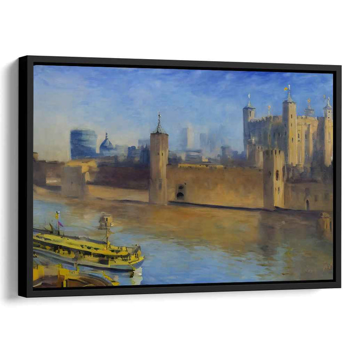 Misty Morning at the Tower: Impressionistic Historical London Canvas Art