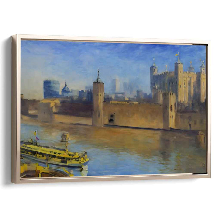 Misty Morning at the Tower: Impressionistic Historical London Canvas Art