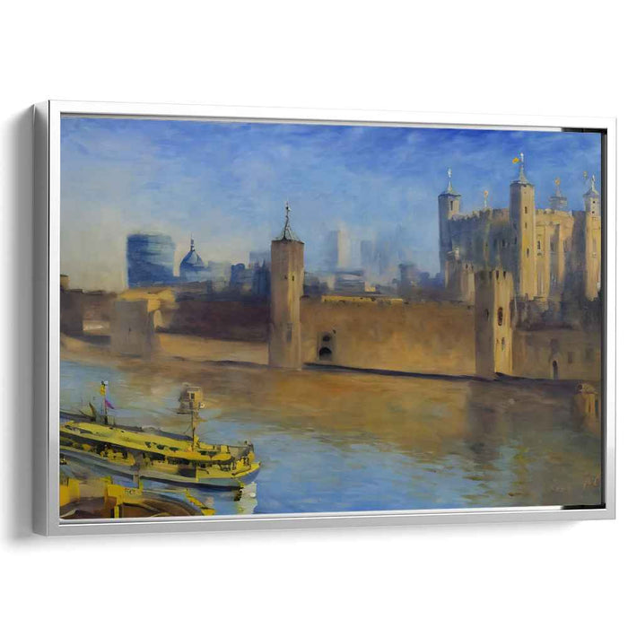 Misty Morning at the Tower: Impressionistic Historical London Canvas Art