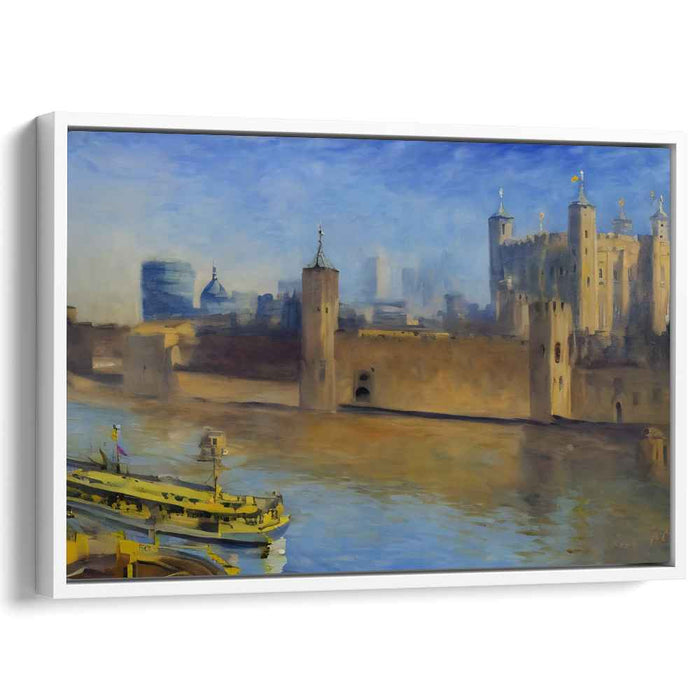 Misty Morning at the Tower: Impressionistic Historical London Canvas Art
