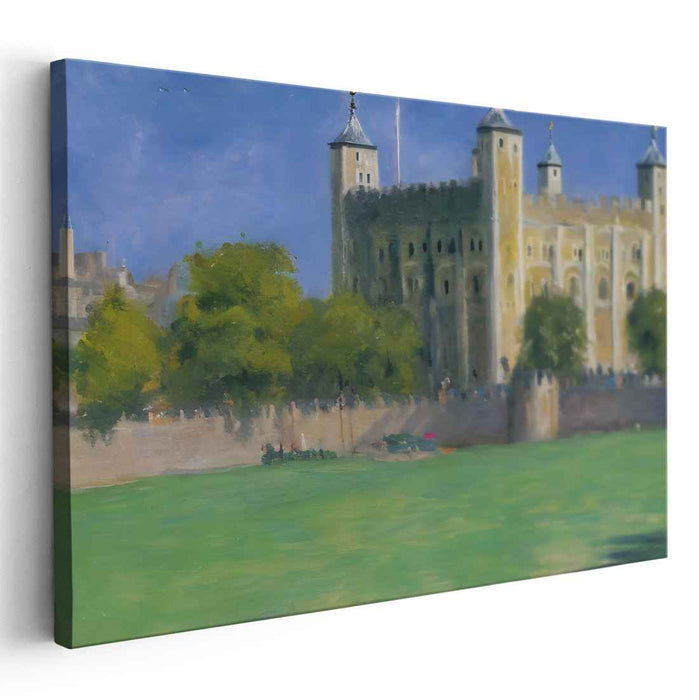 Castle of Azure Skies: Historic Fortress Under a Clear Blue Sky