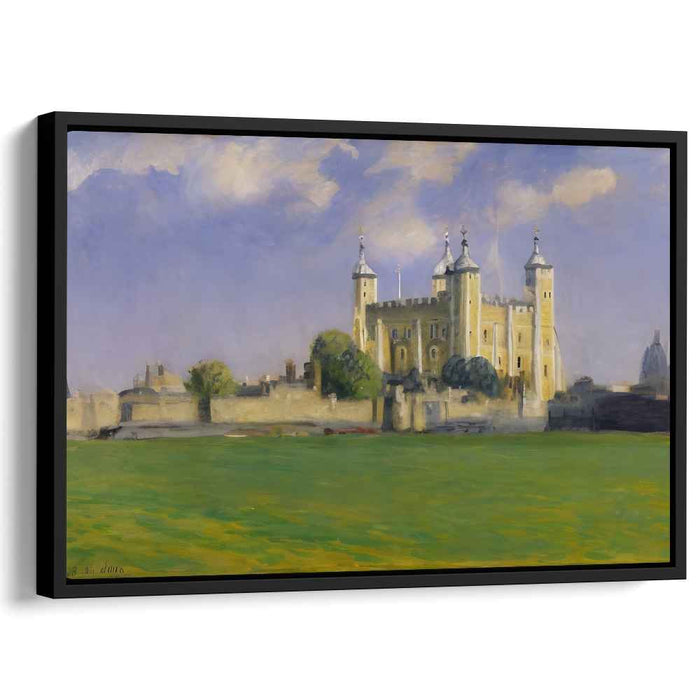 Emerald Keep Enchantment: Majestic Castle Amidst Verdant Fields Canvas Art Print