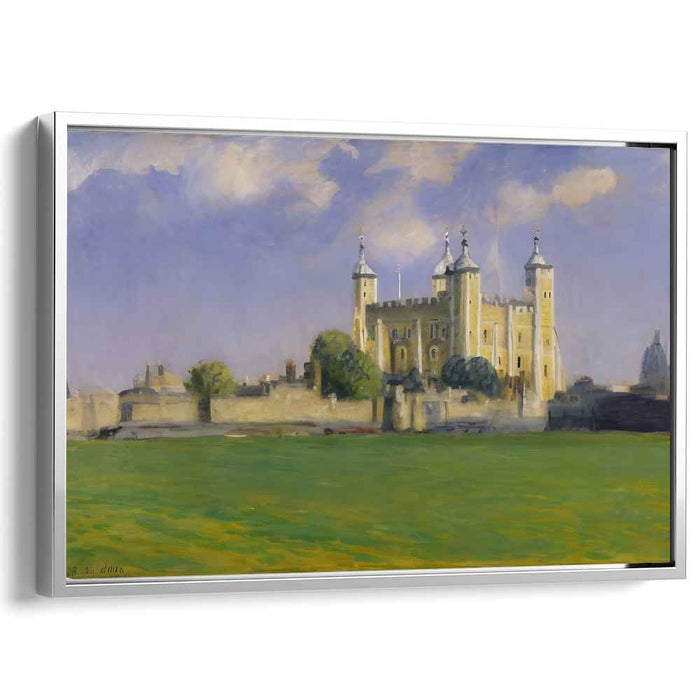Emerald Keep Enchantment: Majestic Castle Amidst Verdant Fields Canvas Art Print