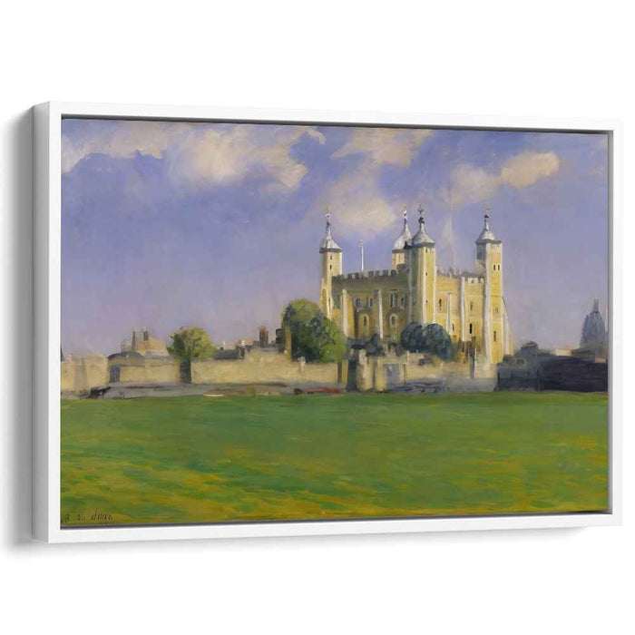 Emerald Keep Enchantment: Majestic Castle Amidst Verdant Fields Canvas Art Print