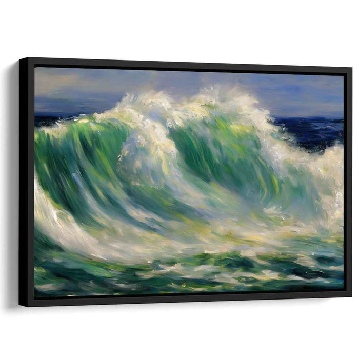 Swirling Echoes: Dynamic Impressionist Wave Canvas Art Print