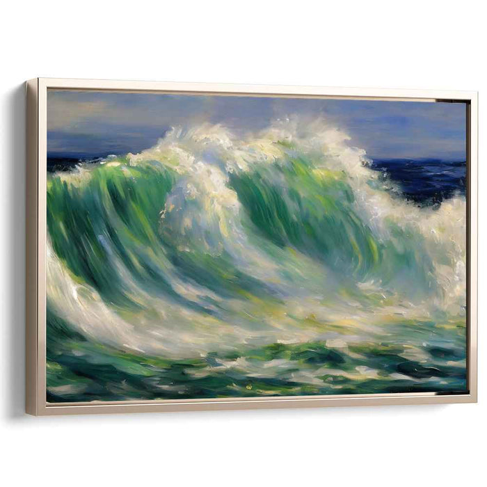 Swirling Echoes: Dynamic Impressionist Wave Canvas Art Print