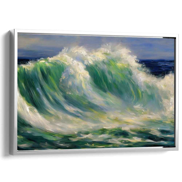 Swirling Echoes: Dynamic Impressionist Wave Canvas Art Print