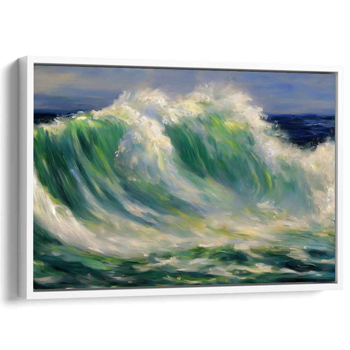 Swirling Echoes: Dynamic Impressionist Wave Canvas Art Print