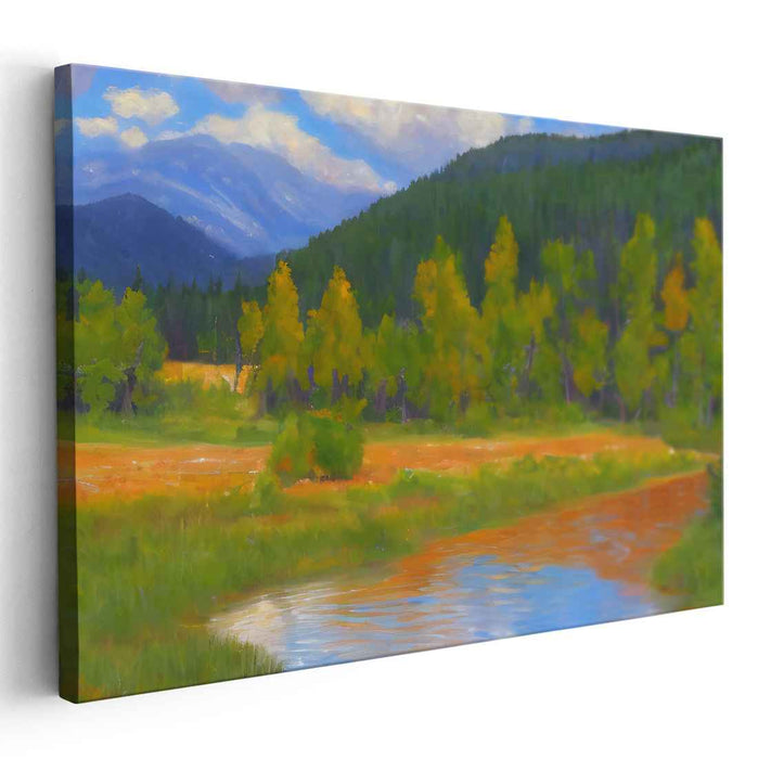 Ethereal Glow Over Horizon: Luminous Landscape Canvas Art