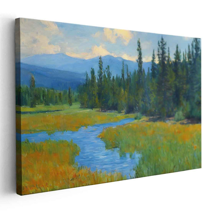 Verdant Canvas: Lush Landscape Oil Painting
