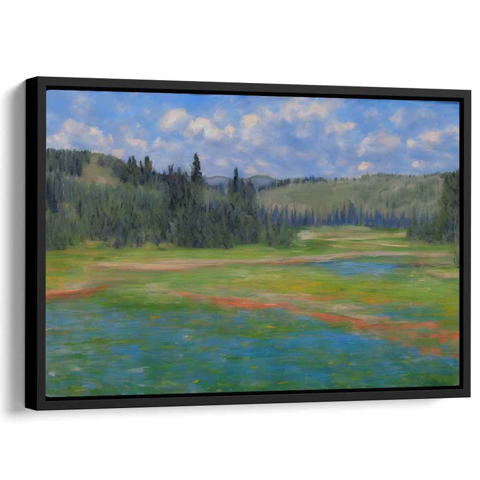 Peaceful Patchwork Pastures: Serene Landscape Canvas Art Print