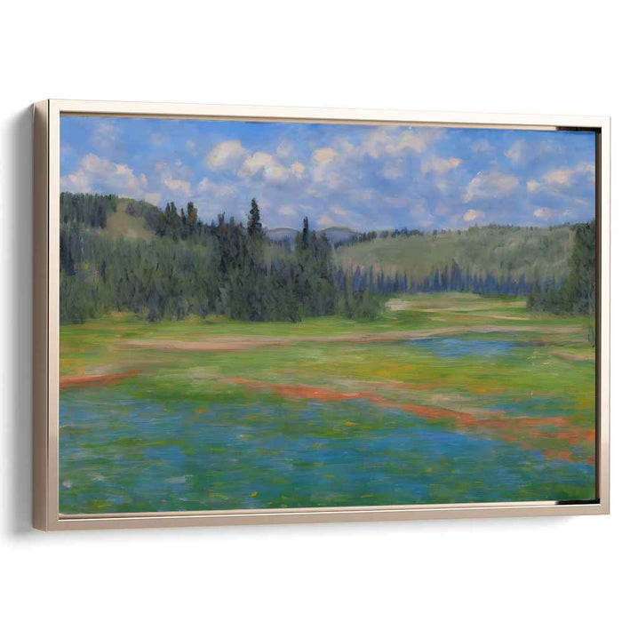 Peaceful Patchwork Pastures: Serene Landscape Canvas Art Print