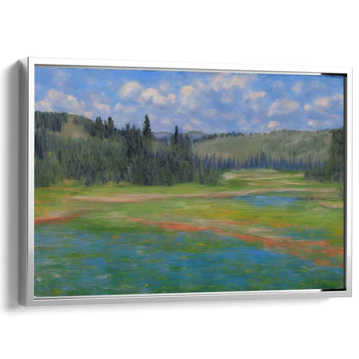 Peaceful Patchwork Pastures: Serene Landscape Canvas Art Print