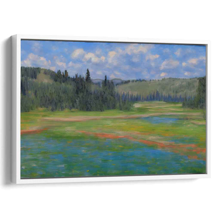 Peaceful Patchwork Pastures: Serene Landscape Canvas Art Print