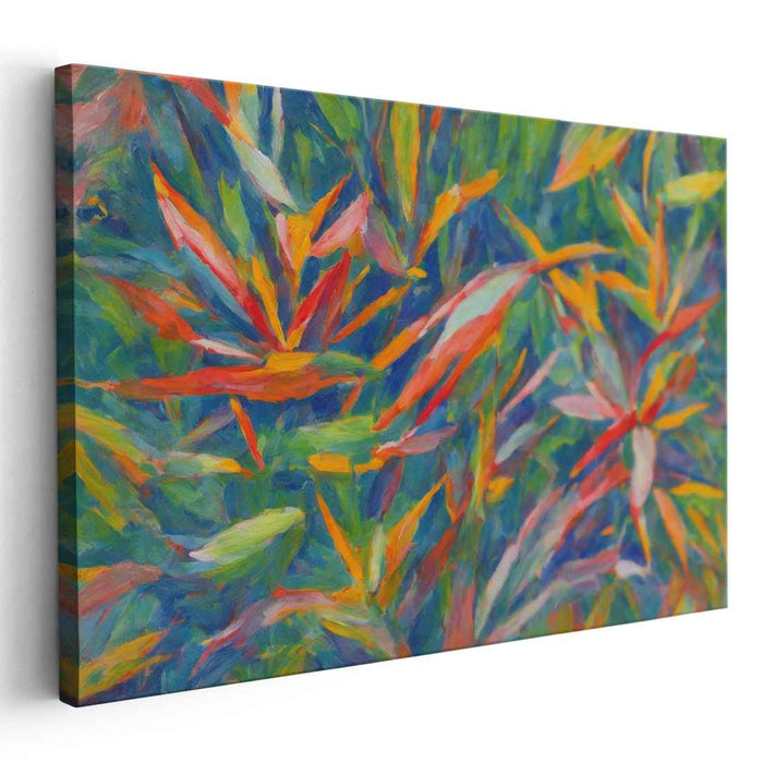 Petal Whirlwind: Lush Garden Dance - Abstract Floral Canvas Art