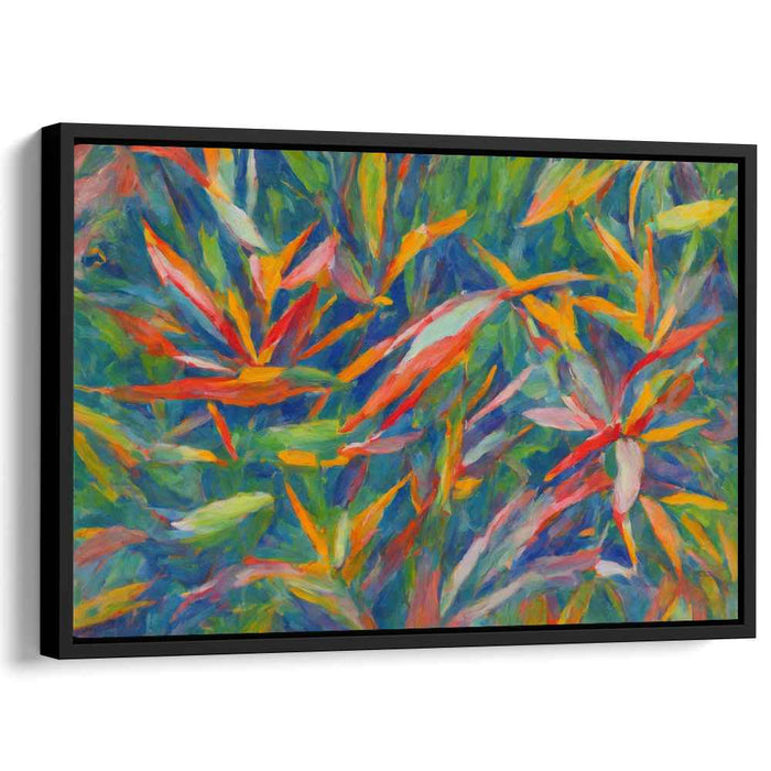 Petal Whirlwind: Lush Garden Dance - Abstract Floral Canvas Art