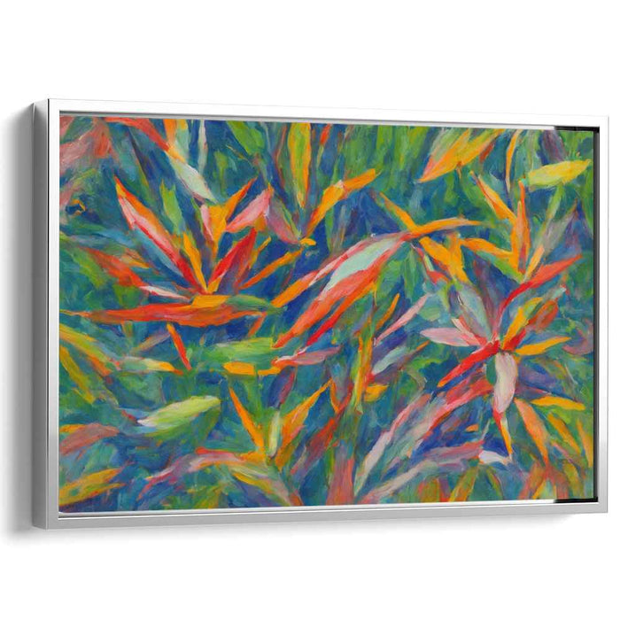 Petal Whirlwind: Lush Garden Dance - Abstract Floral Canvas Art