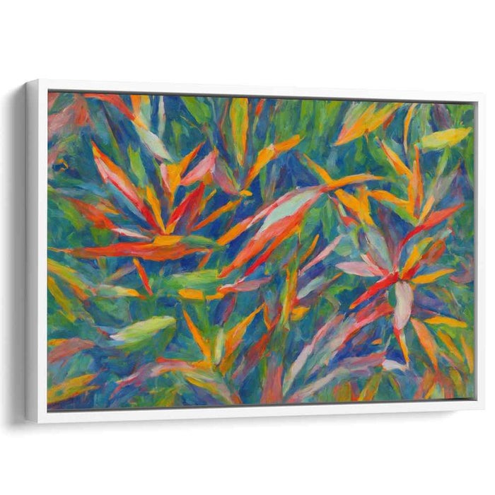 Petal Whirlwind: Lush Garden Dance - Abstract Floral Canvas Art