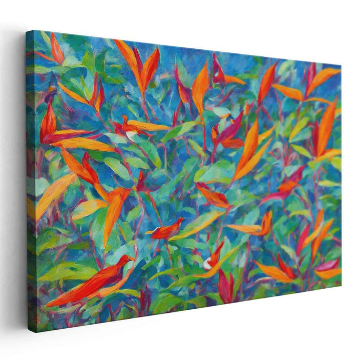 Impressionist Oil Birds of Paradise #124