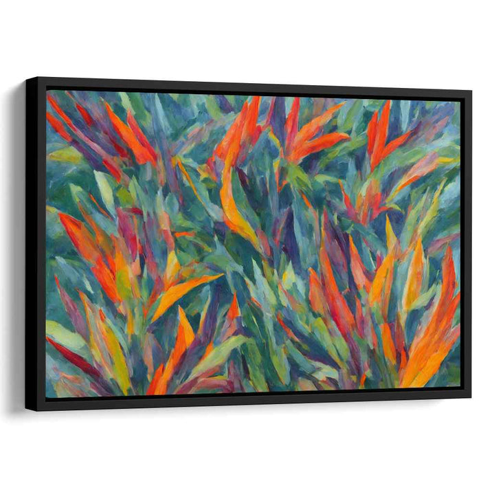 Bold Leaf Symphony: Vibrant Foliage in Bold Hues Canvas Art Print