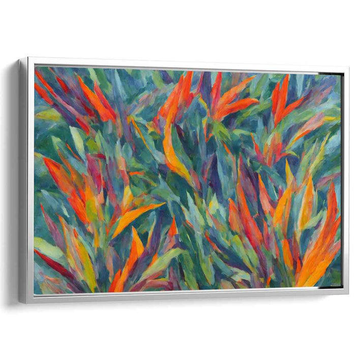 Bold Leaf Symphony: Vibrant Foliage in Bold Hues Canvas Art Print