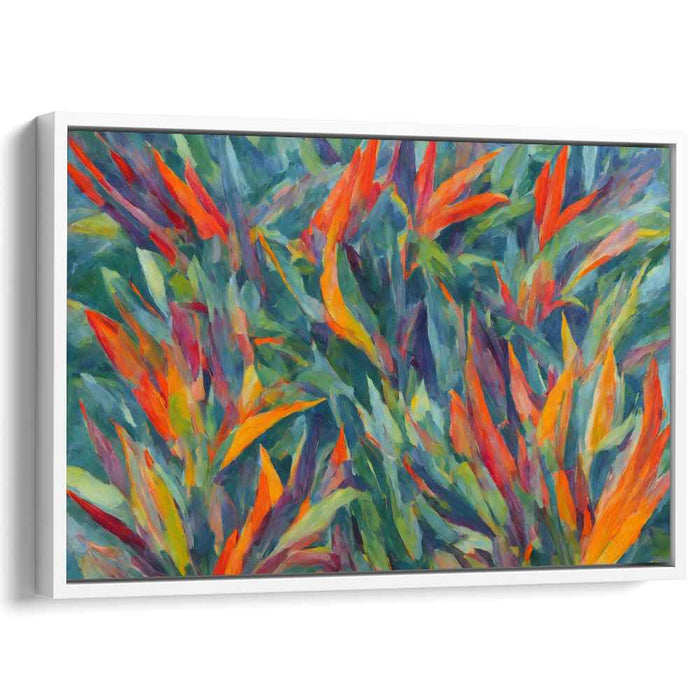 Bold Leaf Symphony: Vibrant Foliage in Bold Hues Canvas Art Print