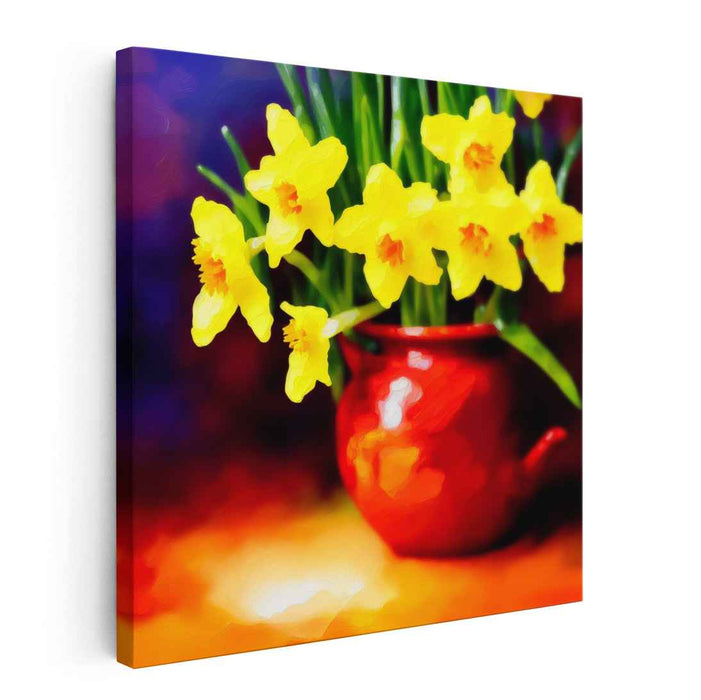 Brushstrokes of Blooming Fields: Vivid Impressionist Floral Canvas Art