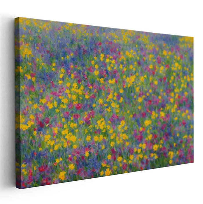 Dance Of Blooms: Vibrant Impressionist Wildflower Canvas Art Print