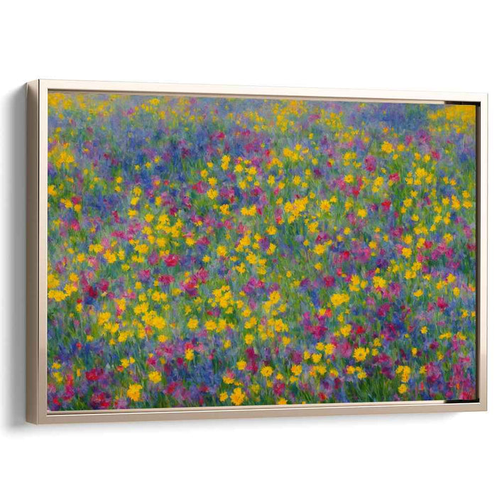 Dance Of Blooms: Vibrant Impressionist Wildflower Canvas Art Print