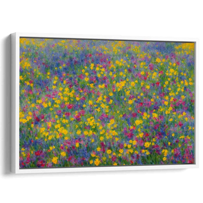 Dance Of Blooms: Vibrant Impressionist Wildflower Canvas Art Print