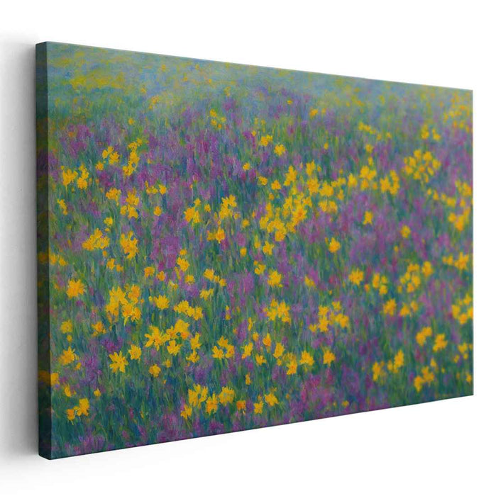 Brushstroke Meadows: Impressionist Wildflower Canvas Art