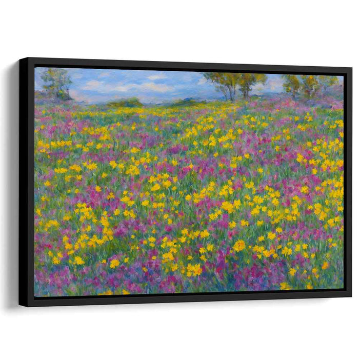 Field Poetry: Impressionist Wildflower Landscape Canvas Art