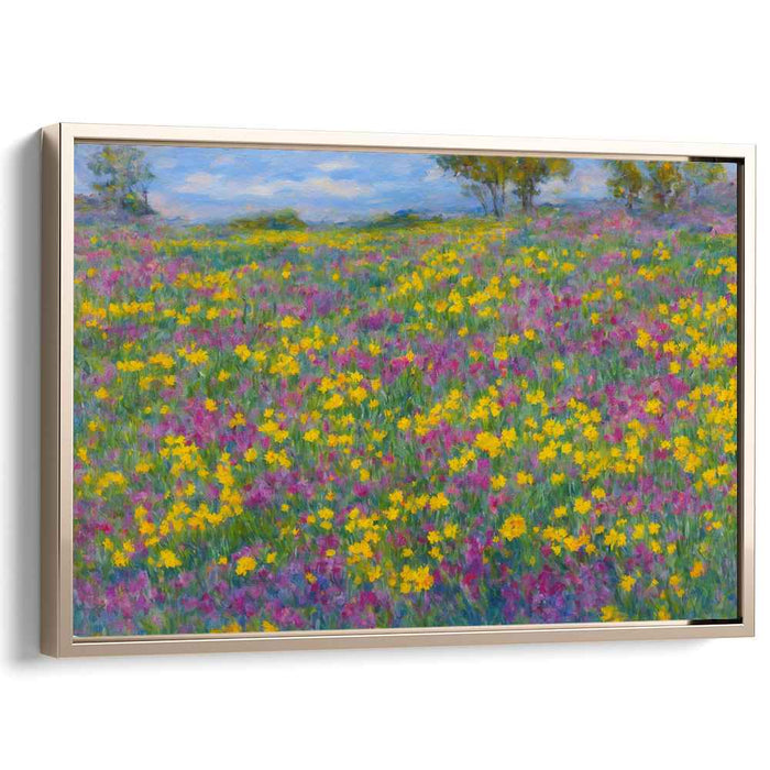 Field Poetry: Impressionist Wildflower Landscape Canvas Art