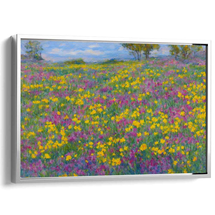 Field Poetry: Impressionist Wildflower Landscape Canvas Art
